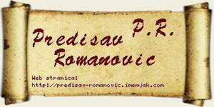 Predisav Romanović vizit kartica